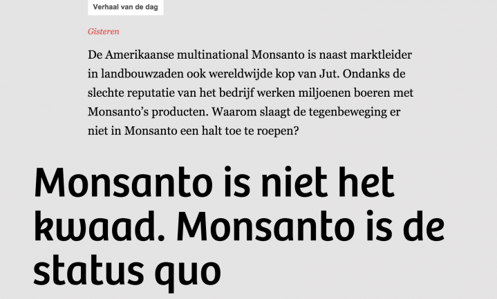 ‘Monsanto is de status quo’