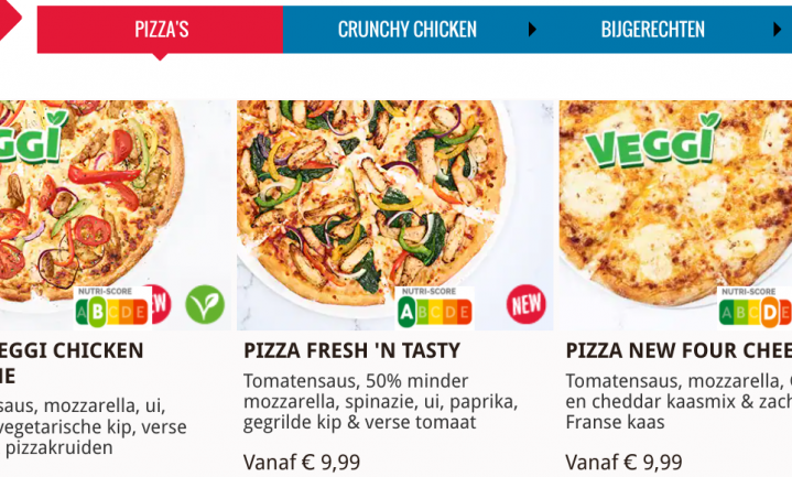 Domino’s flikt het: pizza met Nutri-Score A