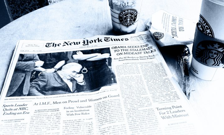 Starbucks biedt krant bij de koffie