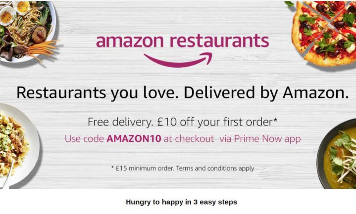 Amazon Prime bezorgt in Londen restaurantmaaltijden thuis