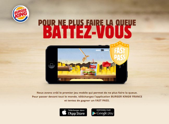 Voordringen dankzij een spelletje bij Franse Burger King