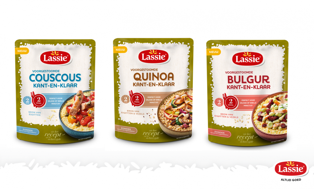Voorgestoomde Couscous, Quinoa en Bulgur van Lassie: gezond gemak