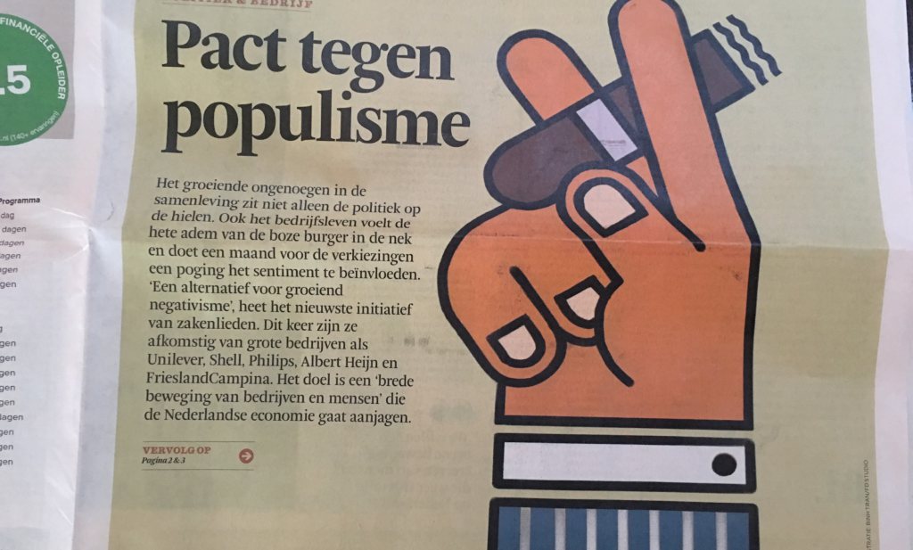 Nederlandse multinationals niet meer tegen negativisme maar pro Nederlandse oplossingen